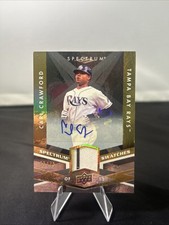 2009 Upper Deck Carl Crawford Spectrum Swatches Gold Patch Auto /75