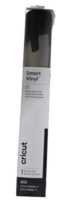 Cricut Smart Vinyl Matte Black Permanent 13 In x 3 ft Brand New In Box