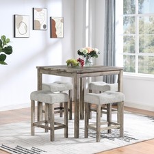Dining Table, Bar Table and Chairs Set, 5 Piece Dining Table Set, Industrial B
