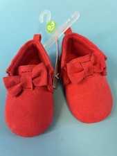 NEW Carters 0-3 mos red moccasins with fringe.