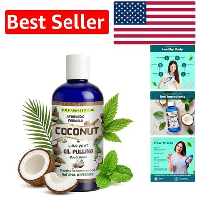 Alcohol-Free Dental Rinse - Coconut Oil Pulling for Teeth & Gums, 8 Fl Oz