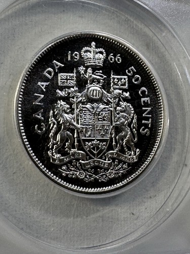 1966 Canada 50 Cents Proof Like Coin Graded MS 66 by ANACS - Picture 2 of 8