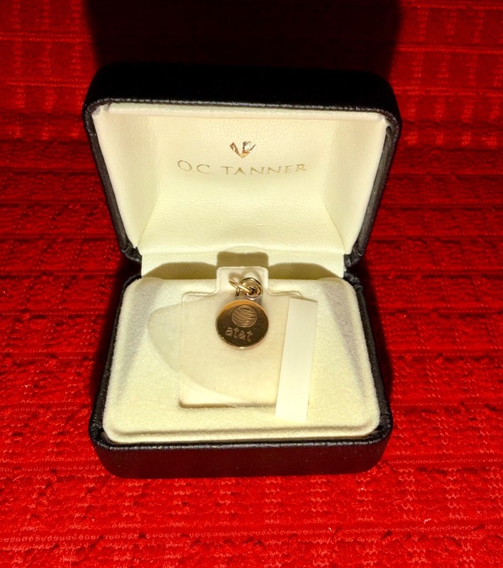 AT&T 30 Year Retirement Charm OC Tanner 1/10 10K With Boxes & Paper