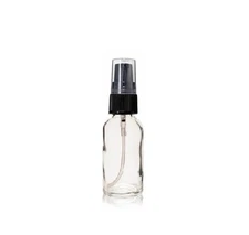 Clear Glass Spray Bottles - 200 Pack 15ml (1/2 oz) Clear Black Fine Mist Sprayer