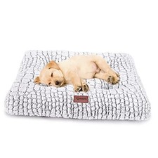 Dog Bed Crate Pad - Soft Fluffy Pet Cushion Mat for Small Small 24"x18" White