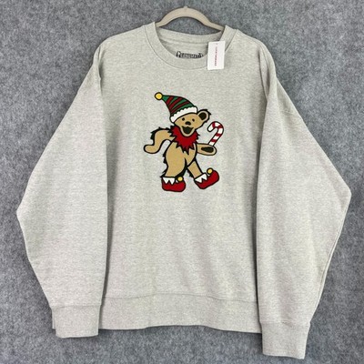 Lucky Brand Grateful Dead Santa Bear Sweatshirt Mens XL Gray Christmas NWT