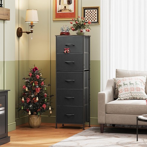 Fabric Dresser, 5-Drawer Tall Dresser for Bedroom, Storage Dresser Organizer ... - Picture 2 of 7