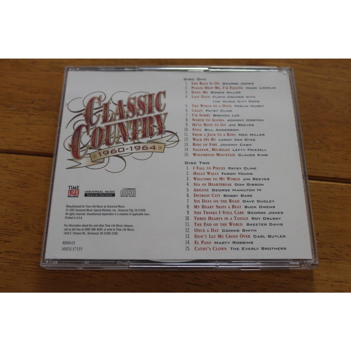 Classic Country CD 1960-1964 Time Life 2 Disc Patsy Cline Cash