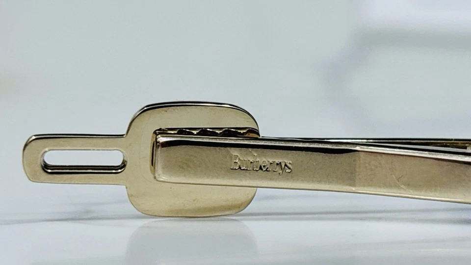 Clip de corbata Burberrys caballero ecuestre logotipo Burberry tono dorado vintage Foto 4 de 4