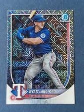 Wyatt Langford - 2025 Bowman Chrome Mega Box Mojo Refractor - #36 Rangers