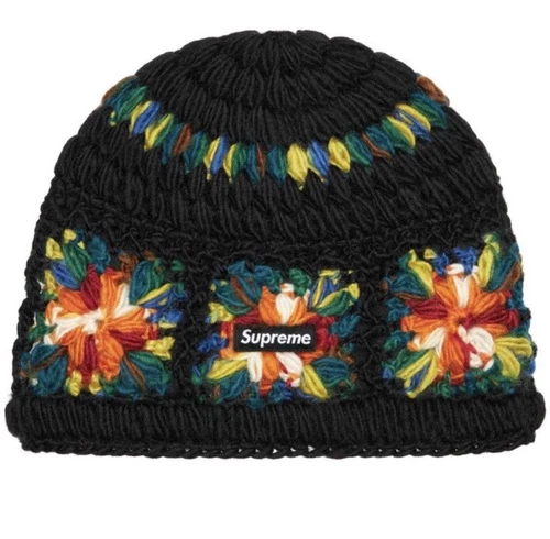 Bonnet Supreme Crochet Noir (SS25) Neuf, Scellé Livraison Rapide Gratuite ?
