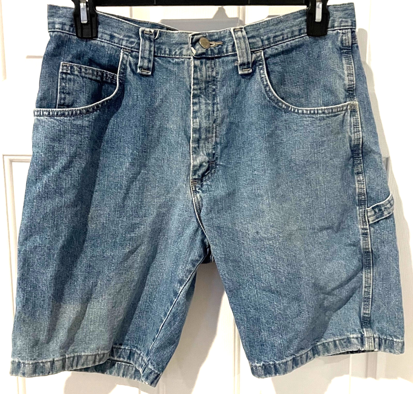 Wrangler Men's Utility-Style Carpenter Denim Shorts - Blue - 34W x 10L - Perfect