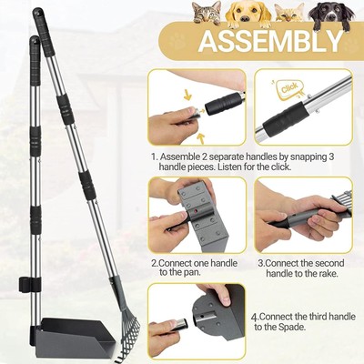 Raccogli Cacca Per Cani Pieghevole - Paletta Con Manico Lungo, Per Erba, Ghiaia E Giardino (Verde)