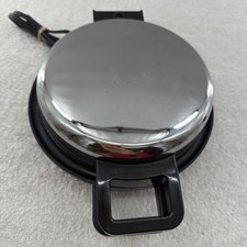 Vintage Toastmaster Model 245 Waffle Maker Round Works Great Made In USA Chrome