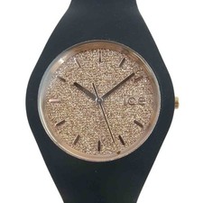 Ice Watch Ice Glitter 001 353 40mm Rose Gold Rubber Band Black