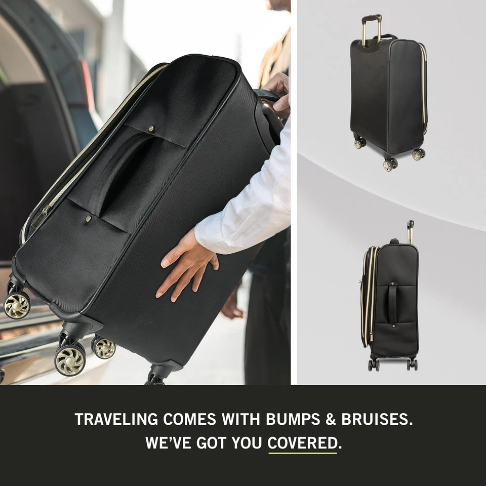 Equipaje acolchado Chelsea Chevron, negro, 24 pulgadas facturado Foto 2 de 4