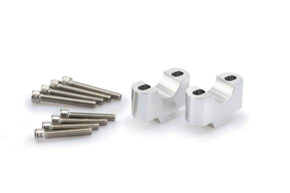 Puig Handlebar Risers - 30mm Rise | Silver | Fits Various Models