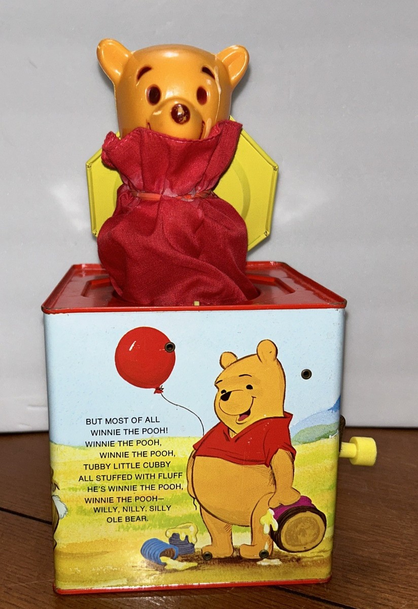 Vintage Tin Winnie The Pooh Wind Up Jack In The Box AS-IS 1983? | eBay