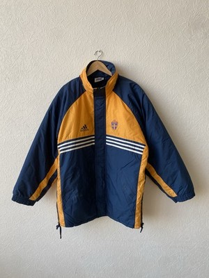 Sweden 1998 1999 Puffer Down Jacket Jersey Adidas Vintage Rare Sz L