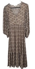 Lucky Brand Floral Long Sleeve Mesh Maxi Dress Size XL
