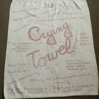 Vintage “Crying Towel”  White Pink Lettering 19x15 1/2” — photo 1