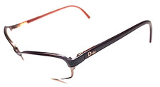 Christian Dior CD3753 Brown Metal Rectangular Eyeglasses 52/16 135 Italy READ