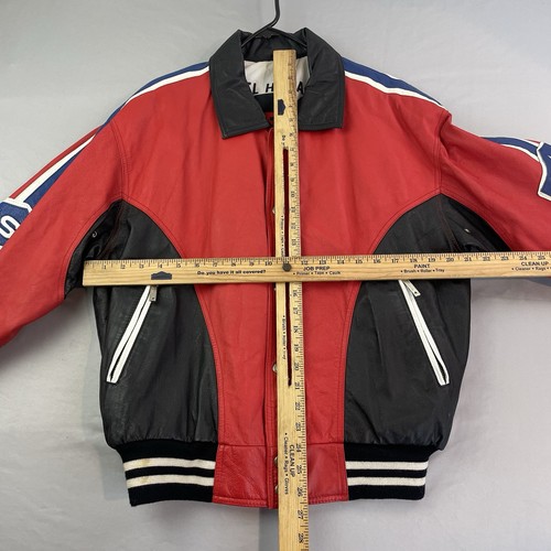 Michael Hoban WHEREMI Medium Statue Of Liberty Red White Blue USA Leather Jacket - Picture 3 of 12