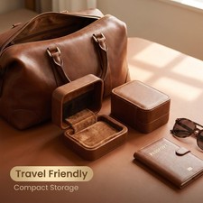 Leather Multi-layer Storage Box Portable Organizer for Jewelry Earphone Digital