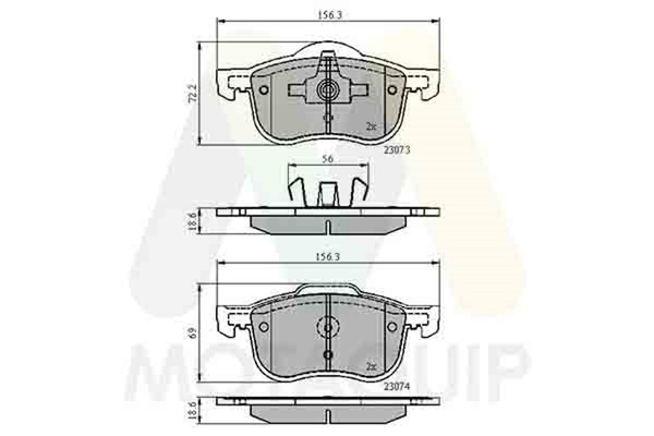 Bremsbelagsatz Scheibenbremse Motaquip LVXL1326 FüR Volvo S80 1 184 V70 2 285-image
