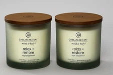 Chesapeake Bay Mind and Body Candle Relax Restore Sage Peppermint  pack of 2 
