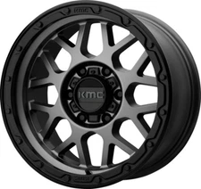 KMC KM535 Grenade Off-Road 20x9 5x5 Matte Gray Matte Black Lip Wheel 20" 18mm