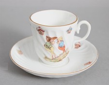 Antique Palmer Cox BROWNIES Fairy Goblins CARL TIELSCH Porcelain Tea Cup Saucer