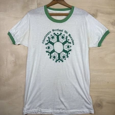 Vintage Chautauqua Ski Marathon Screen Stars Single Stitch Ringer T Shirt Large