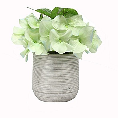 Lifelike Artificial Hydrangea Potted Plant Faux Flower Decor for Home and Office