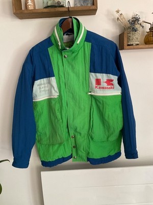 SELTENE Vintage Kawasaki Paddock Jacke - Team Motoracing Genève - Größe L
