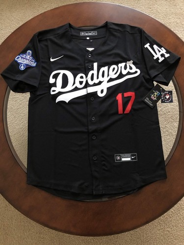 sNWT Shohei Ohtani Dodgers Men's XL Black Away Jersey Stitched #17