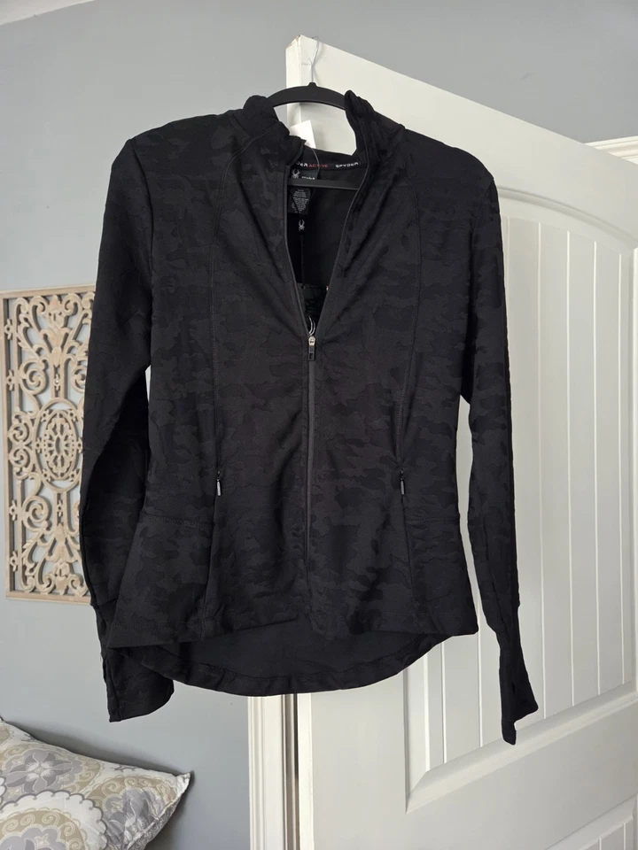 SPYDER Women's Black Full Zip Up Active Jacket - Image 4 of 4