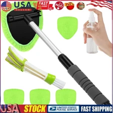 Car Window Glass Wiper Cleaner Brush Pad Extendable Windshield Cleaning Tool US