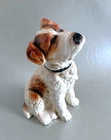 Vintage Sitzendorf Porcelain Figurine Fox Terrier Dog, H:22 cm