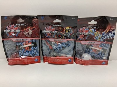 Bakugan Mythic Pack Lot Of 3 Butterclaw, Octogan, Ventri Brand New Unopened