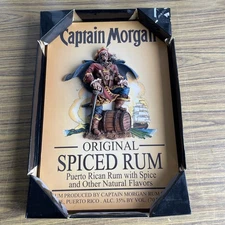 3D CAPTAIN MORGAN PIRATE ~ SPICED RUM  WOODEN WALL DISPLAY 19X13  New In Package