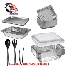 Regular Weight Disposable Aluminum  9' x 13" Deep Foil Pan with 3PCS Utensils