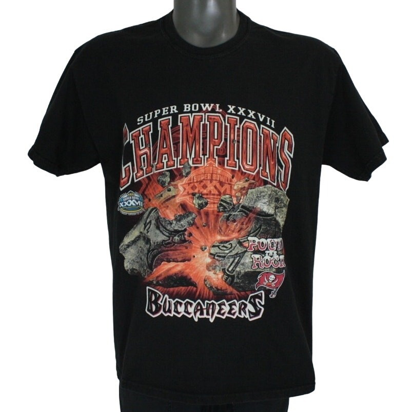 Vintage Lee Buccaneers Super Bowl XXXVII Champions Pound Rock Shirt Mens L