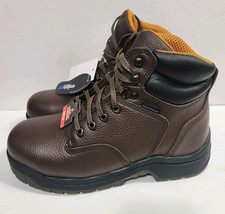 Brahma Men's Size 8.5 Steel Toe Work ASTMF2414-18 Boot Brown Leather Slip NEW