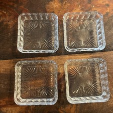 4pc open Square Glass 4" X 4  Free Shipping