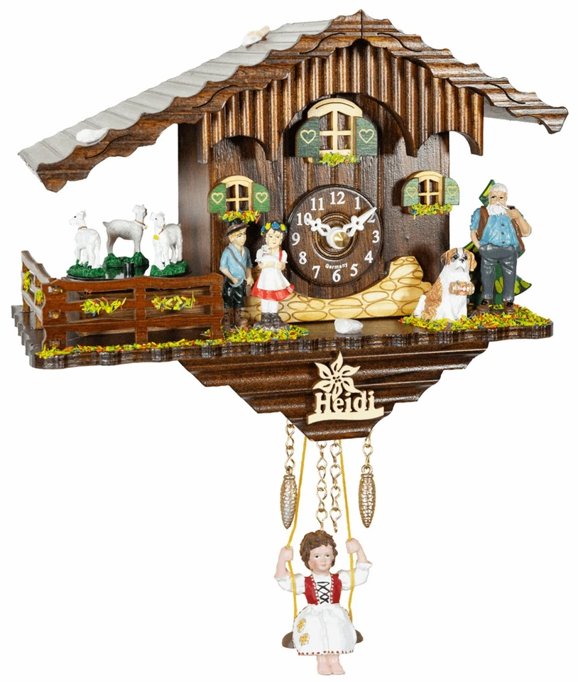 Kuckulino Schwarzwalduhr Schweizerhaus mit drehenden Ziegen, Quarzwerk und Ku... - Bild 1 von 1