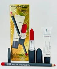MAC Claim To Fame Lip Trio: Ruby Woo - 3 Piece Set Brand New In Box