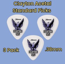 Clayton Acetal Standard Guitar Picks 0.38mm 3 Picks
