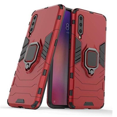 LuluMain Compatible with Xiaomi Mi 9 Case, Metal Ring Grip Kickstand Red