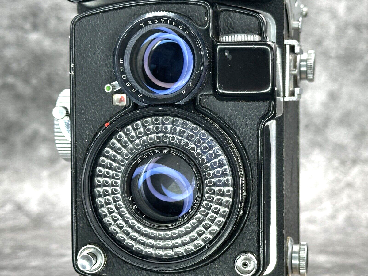 Rare! EXC+5] YASHICA E Flash Yashinon 80mm f3.5 TLR Film Camera